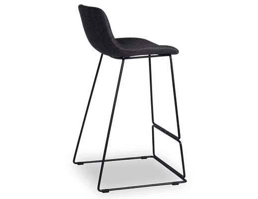 Umbria Stool -  Charcoal fabric - 77cm Commercial Bar Height