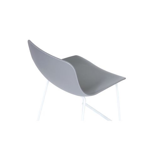 Umbria Stool - White - Grey Shell  - 66cm Kitchen Bench Height