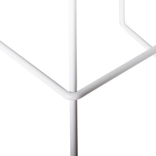 Hugo Bar Stool - White - Natural Seat - 78cm Round