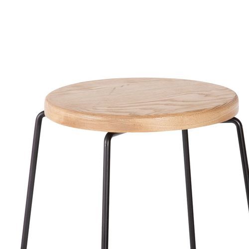 Hugo Low Stool -  Natural Seat - 46cm Round