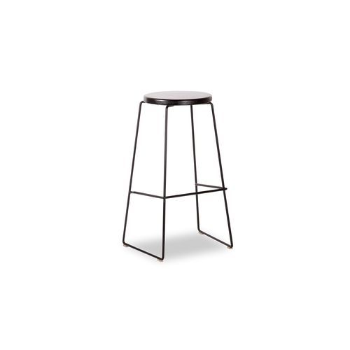 Hugo Bar Stool -  Black Seat - 78cm Round Seat