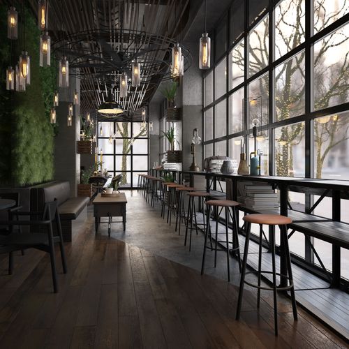 Atlas Bar Stool - Black with PU Pad Option