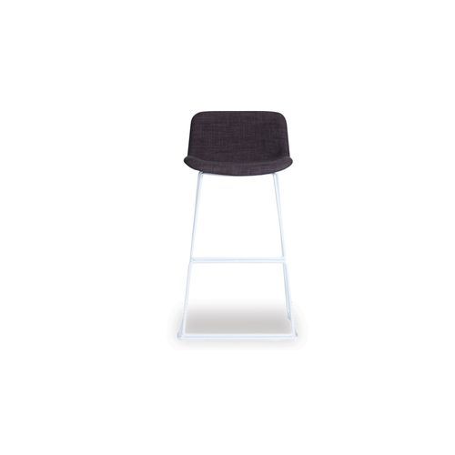 Umbria Stool - White - Charcoal Fabric  - 69cm Kitchen Bench Height