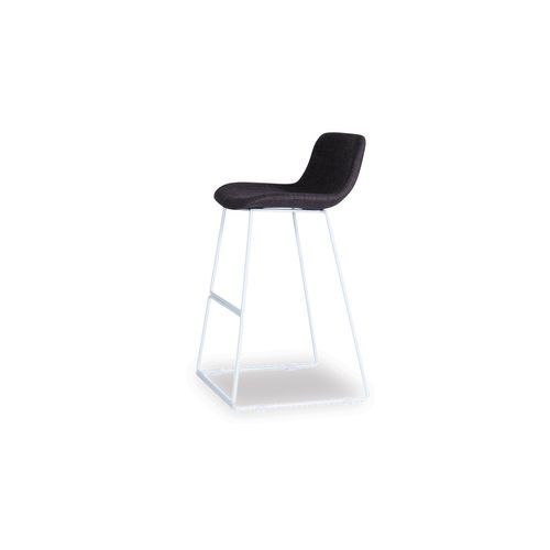 Umbria Stool - White - Charcoal Fabric  - 69cm Kitchen Bench Height