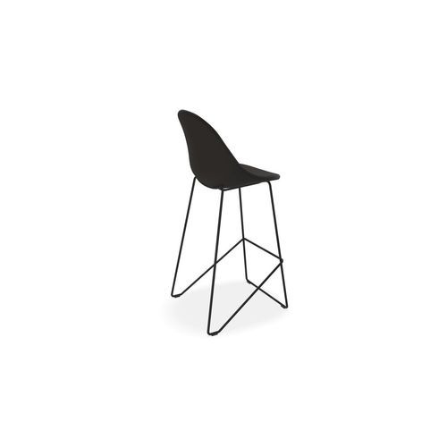 Pebble Fabric Anthracite Upholstered Stool - Bar Stool 75cm Seat Height