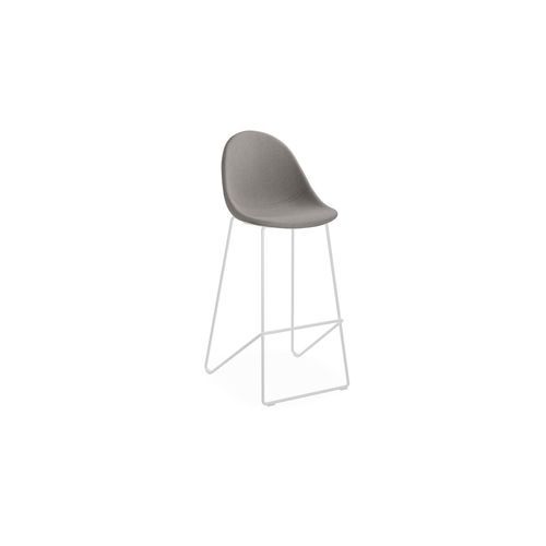 Pebble Fabric Grey Upholstered Stool -75cm Seat Height