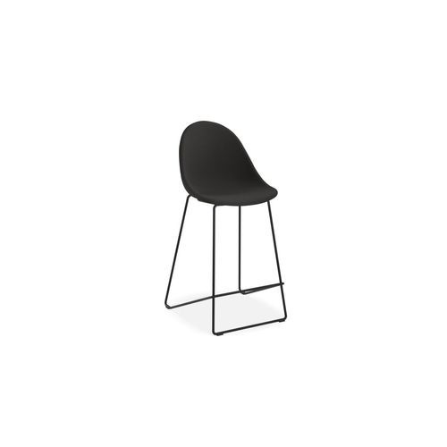 Pebble Fabric Anthracite Upholstered Stool - Bar Stool 75cm Seat Height