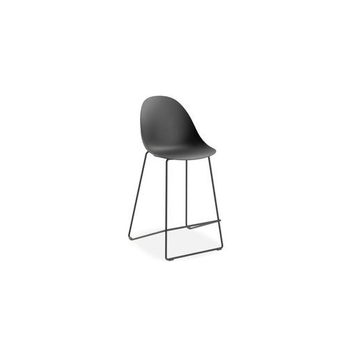 Pebble Black Stool Shell Seat - Counter Stool 75cm Seat