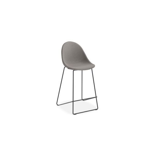 Pebble Fabric Grey Upholstered Stool -75cm Seat Height