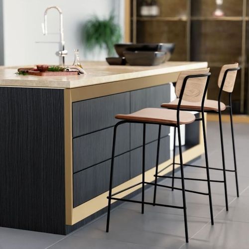 Rylie Stool Natural with Vegan Leather Seat