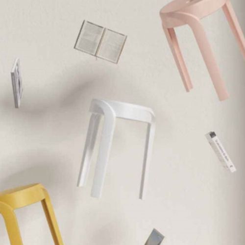 Swirl Stool - White