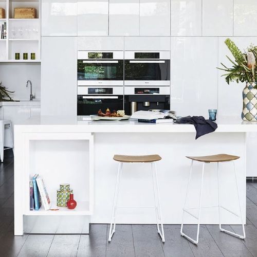 Winnie  Stool - White - Oak  - 76cm