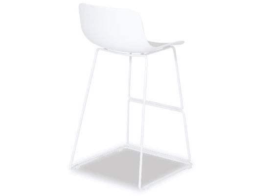 Umbria Stool - White - White Shell  - 66cm Kitchen Bench Height