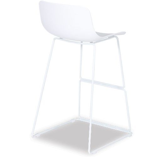 Umbria Stool - White - White Shell  - 66cm Kitchen Bench Height