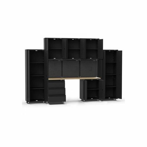 Black Workshop Garage Storage Cabinet Set | GS-D10