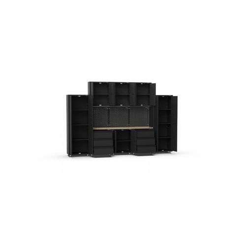 Black Workshop Garage Storage Cabinet Set | GS-D12C