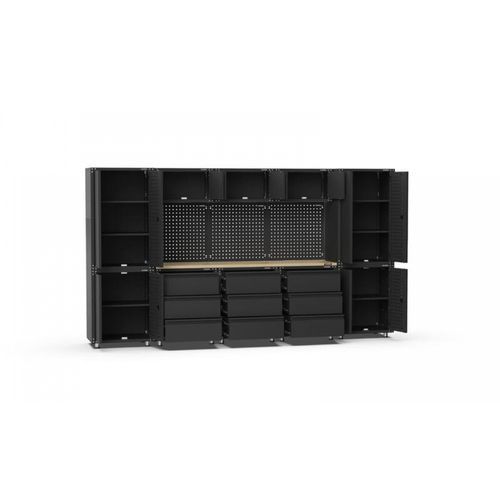 Black Workshop Garage Storage Cabinet Set | GS-D14