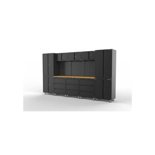 Black Workshop Garage Storage Cabinet Set | GS-D14