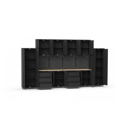 Black Workshop Garage Storage Cabinet Set | GS-D16
