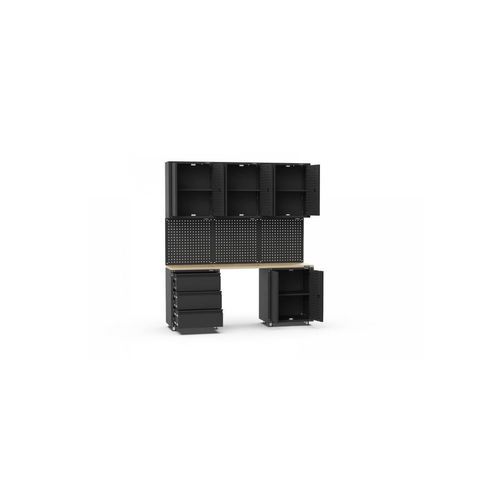 Black Workshop Garage Storage Cabinet Set | GS-D9