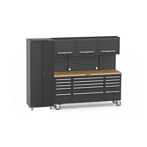 Black Workshop Garage Storage Cabinet Set | GS-P6A