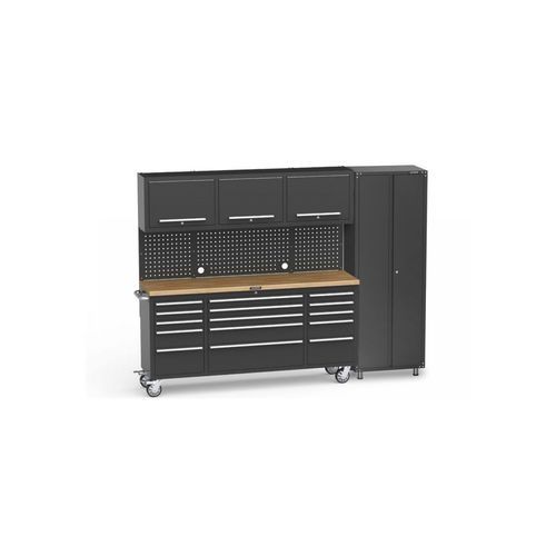 Black Workshop Garage Storage Cabinet Set | GS-P6A