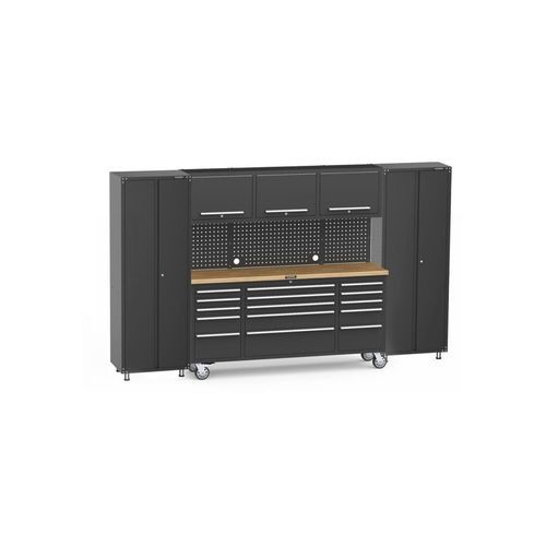 Black Workshop Garage Storage Cabinet Set | GS-P6B