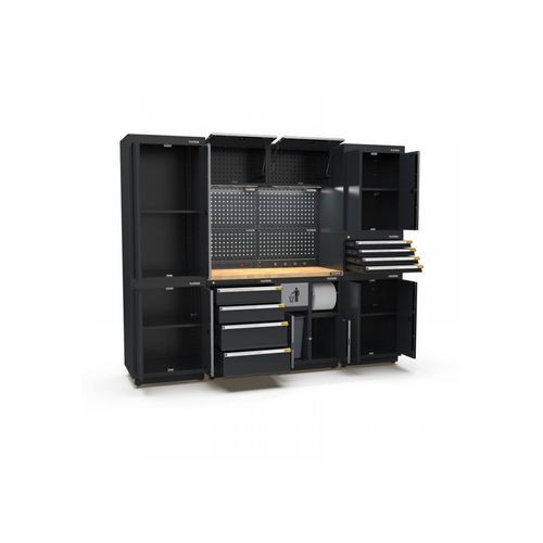 Pro Series Black Garage Storage Cabinet Set | GS30-21P