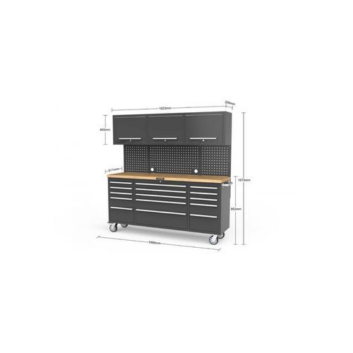 Black Mobile Work Bench | GS-WB72P6