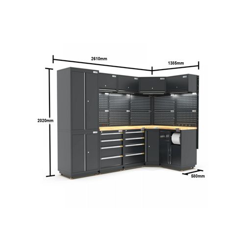 Pro Series Black Garage Storage Cabinet | GS30-COR35P