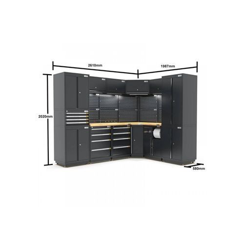 Pro Series Black Garage Storage Cabinet | GS30-COR38P