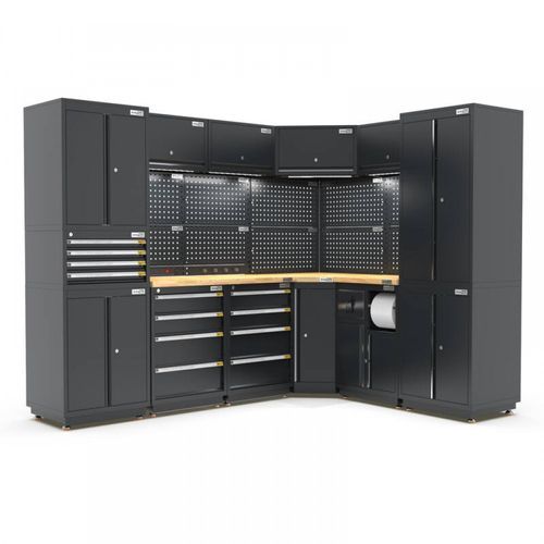 Pro Series Black Garage Storage Cabinet | GS30-COR38P
