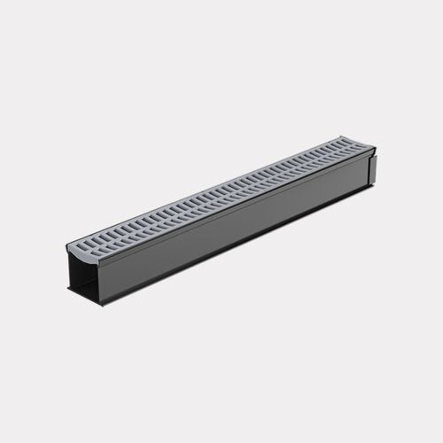 Rain Drain™ Trade – 1m w/ Grey Plastic Grate & Joiner