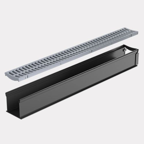 Rain Drain™ Trade – 1m w/ Grey Plastic Grate & Joiner
