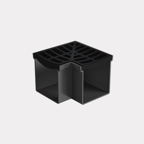Rain Drain™ Trade – Corner with Black Plastic Grate