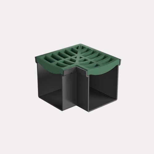 Rain Drain™ Trade – Corner with Green Plastic Grate