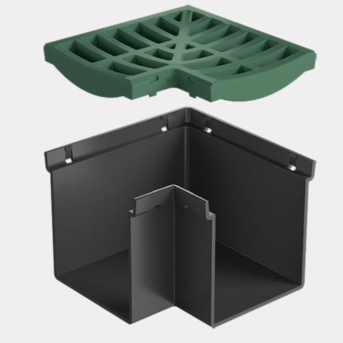 Rain Drain™ Trade – Corner with Green Plastic Grate