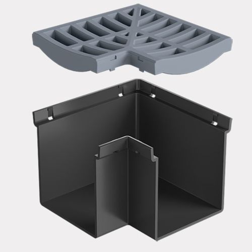 Rain Drain™ Trade – Corner with Grey Plastic Grate