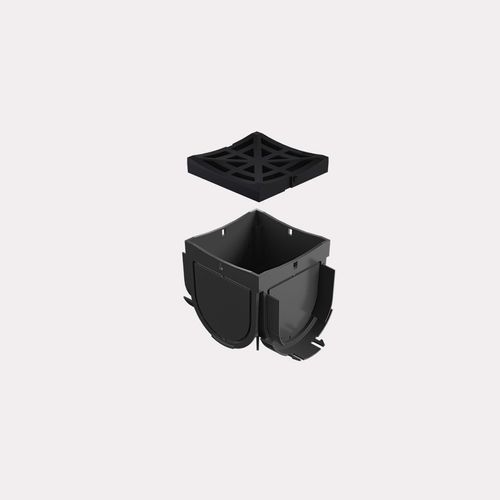 Storm Drain™ – 4 Way Connector with Black Plastic Grate