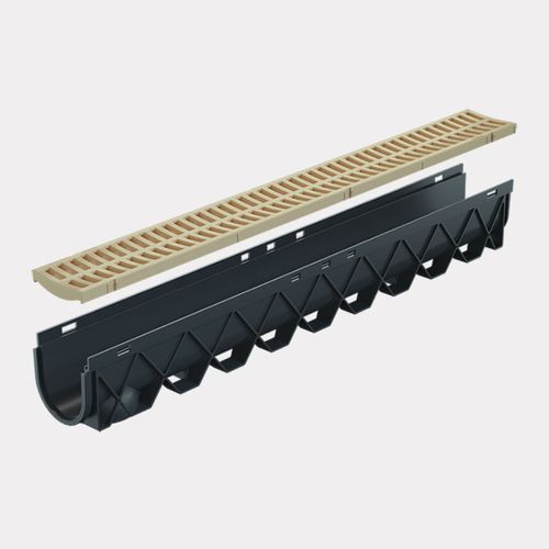 Storm Drain™ – 1m complete with Sandstone Plastic Grate