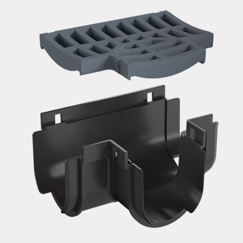 Storm Drain™ – Tee Piece with Grey Plastic Grate