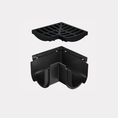 Storm Drain™ – Corner with Black Plastic Grate
