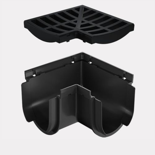 Storm Drain™ – Corner with Black Plastic Grate