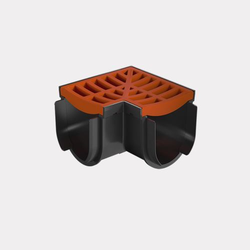 Storm Drain™ – Corner with Terracotta Plastic Grate