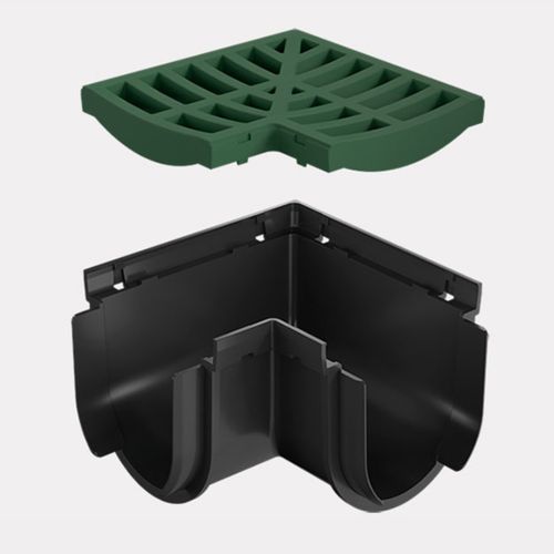 Storm Drain™ – Corner with Green Plastic Grate