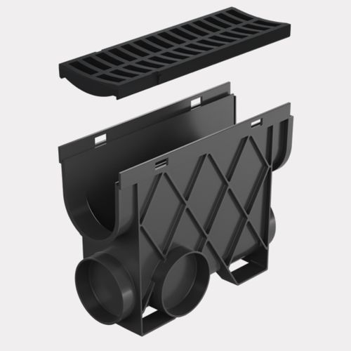 Storm Drain™ – Slimline Pit with Black Plastic Grate