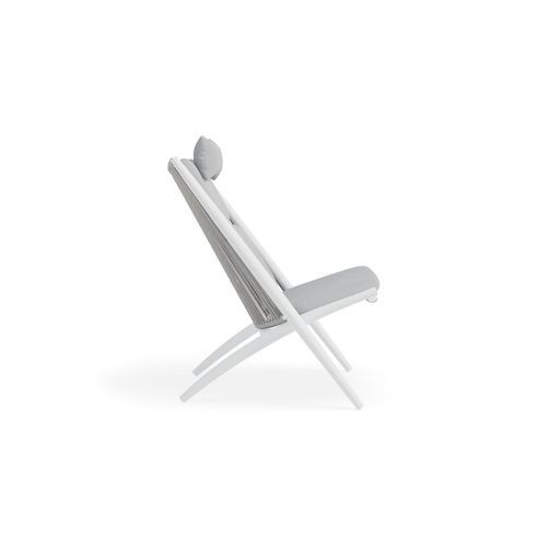Minori Lounge Chair - Outdoor - White - Light Grey Cushion