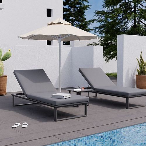 Vivara Sun Lounge - Charcoal - Single