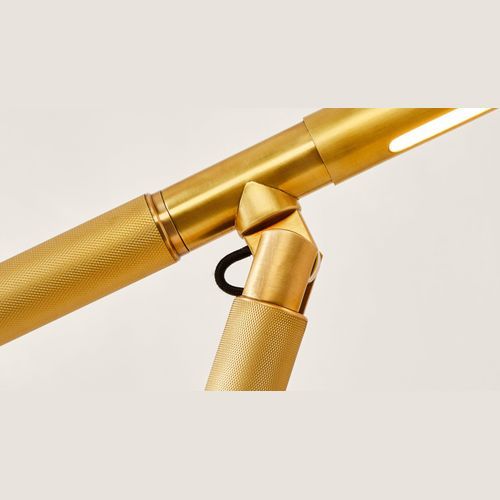 Barrett Knurled Boom-arm Desk Lamp – Brass