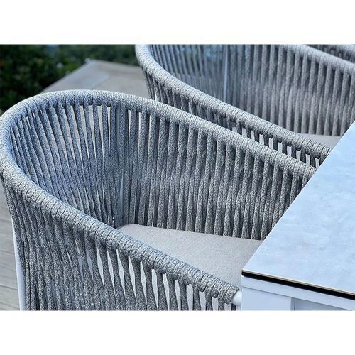 Adele Ceramic Outdoor table with 8x Gizella Chairs